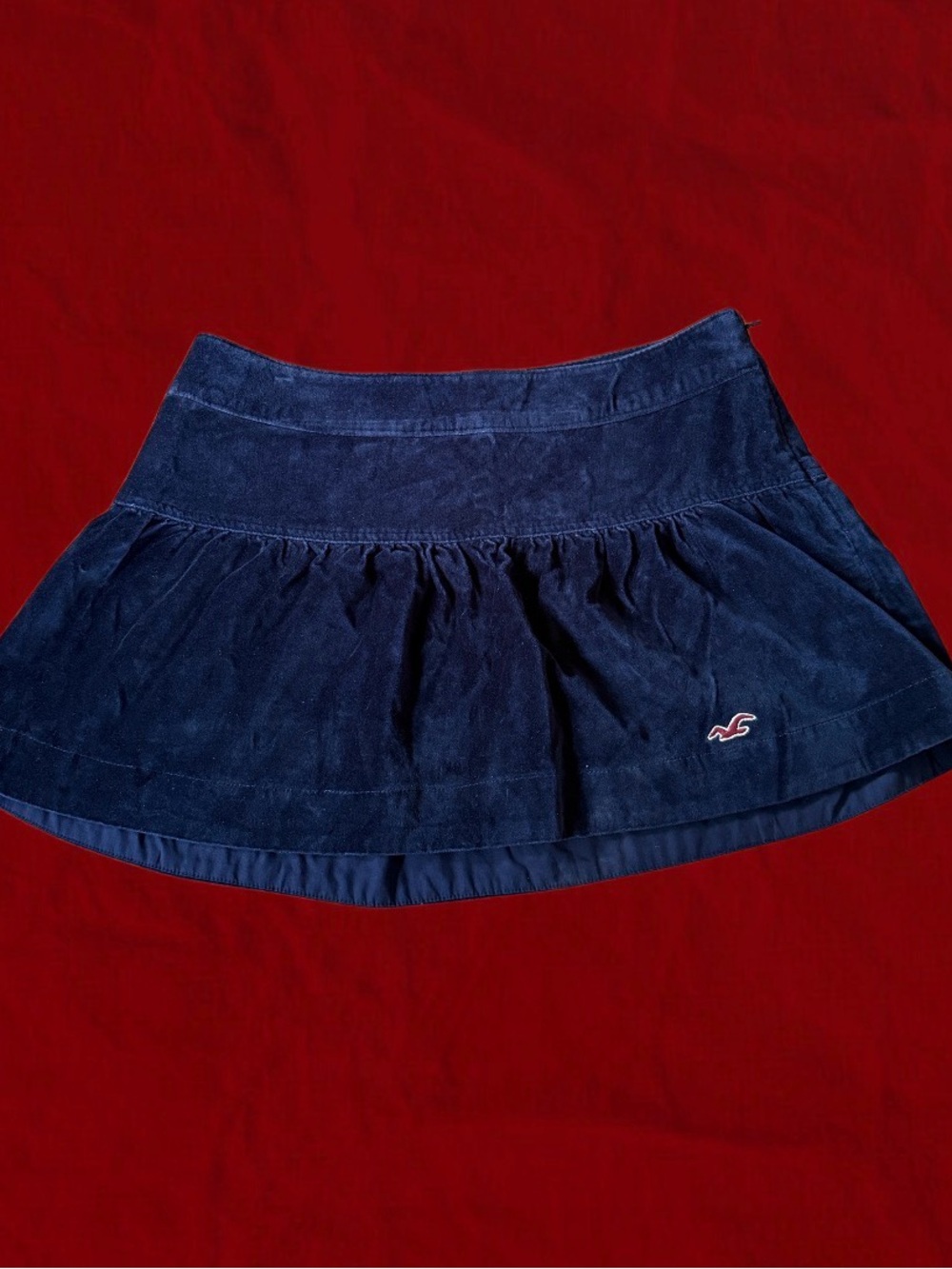 Hollister Dark Navy Velour Skater Skirt